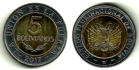 Bolivia. 2017. 5 Pesos (SC)