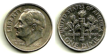 (195a) Estados Unidos de América. 2007(D). 1 Dime (MBC)