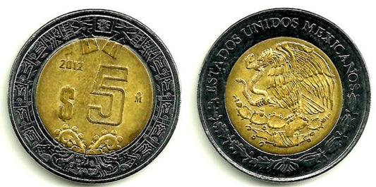 (605) Estados Unidos Mexicanos. 2012. 5 Pesos (MBC+)