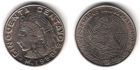 (452) Estados Unidos Mexicanos. 1980. 50 Centavos (SC)