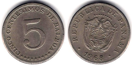 (23.2) Panamá. 1968. 5 Centesimos (MBC+)