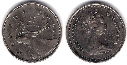 (74) Canadá. 1984. 25 Cents (BC+)