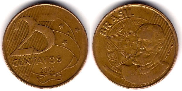 (650) Brasil. 2002. 25 Centavos (MBC)