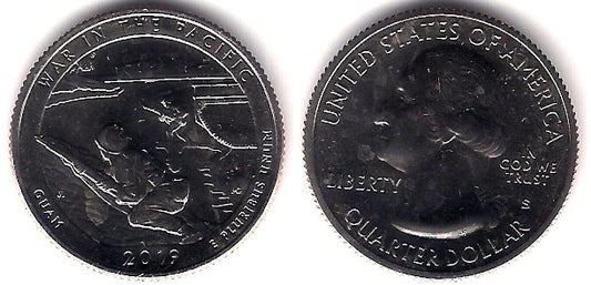 Estados Unidos de América. 2019(S). Quarter Dollar (SC) War in the Pacific