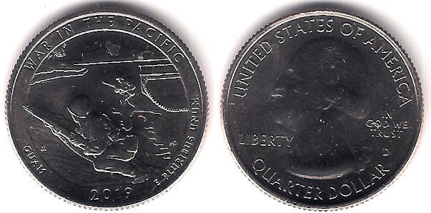 Estados Unidos de América. 2019(D). Quarter Dollar (SC) War in the Pacific