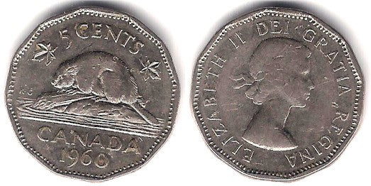 (50a) Canadá. 1960. 5 Cents (MBC)