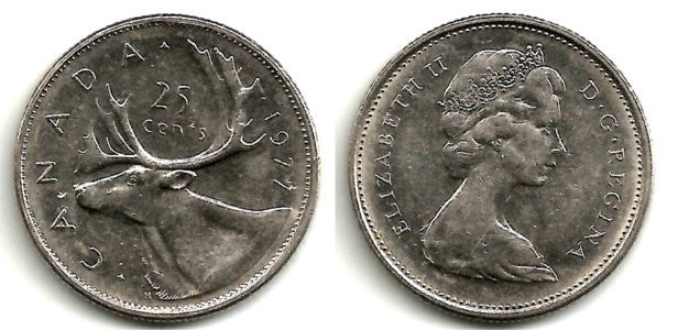 (62b) Canadá. 1977. 25 Cents (EBC)