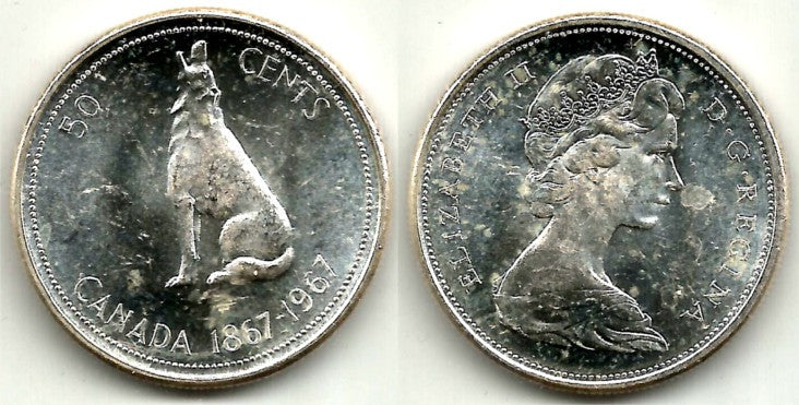 (69) Canadá. 1967. 50 Cents (EBC+) (Plata)