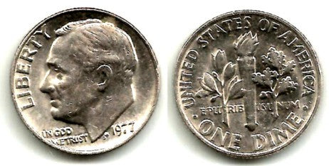 (195a) Estados Unidos de América. 1977. 1 Dime (MBC+)