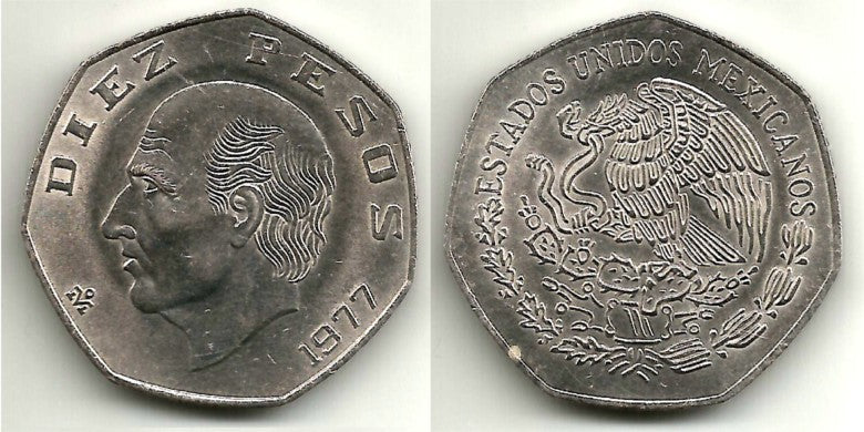 (477.1) Estados Unidos Mexicanos. 1977. 10 Pesos (MBC)