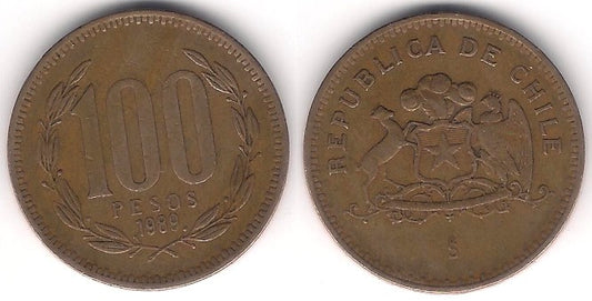 (226.1) Chile. 1989. 100 Pesos (MBC-)
