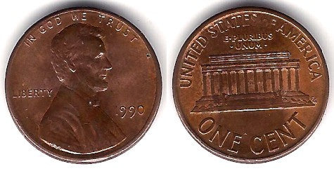 (201) Estados Unidos de América. 1990. 1 Cent (BC)