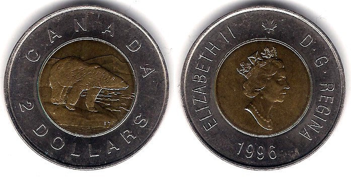 (270) Canadá. 1996. 2 Dollars (MBC)