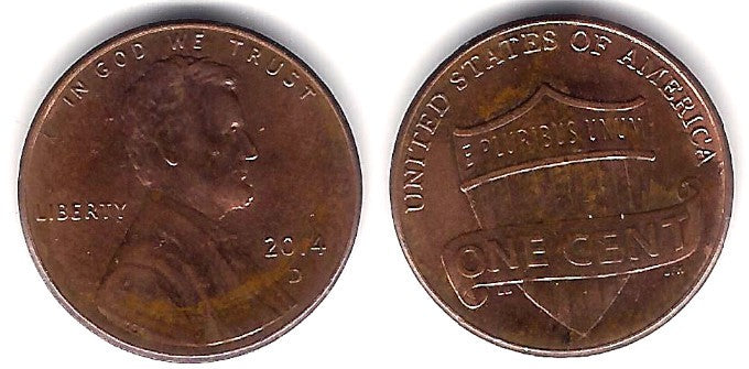 (468) Estados Unidos de América. 2014(D). 1 Cent (MBC)