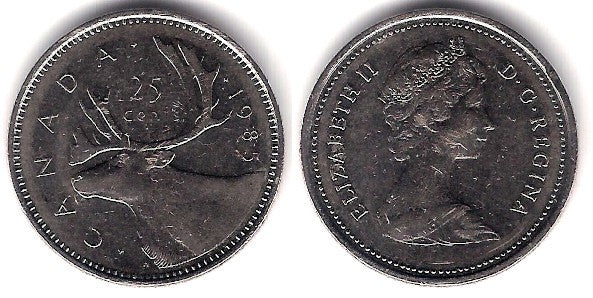 (74) Canadá. 1985. 25 Cents (MBC)