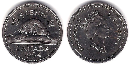 (182) Canadá. 1994. 5 Cents (MBC)