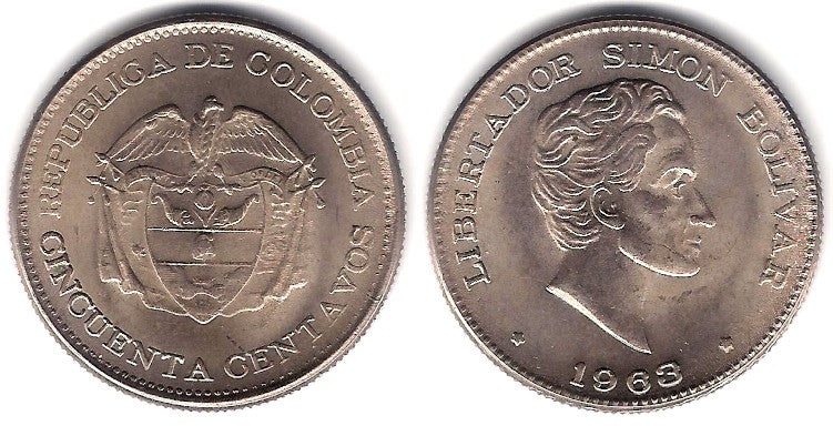 (217) Colombia. 1963. 50 Centavos (MBC)