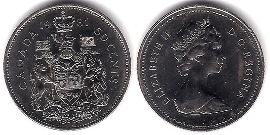 (75.3) Canadá. 1981. 50 Cents (SC)