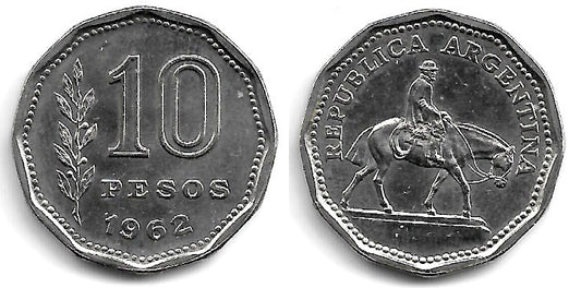 (60) Argentina. 1962. 10 Pesos (EBC)