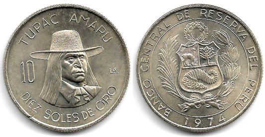 (258) Perú. 1974. 10 Soles de Oro (SC)