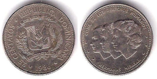 (61.2) República Dominicana. 1986. 25 Centavos (MBC-)