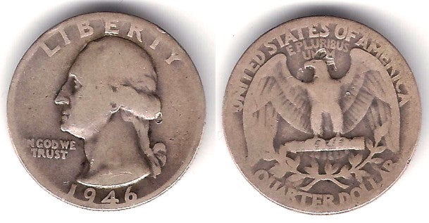 (164) Estados Unidos de América. 1946. Quarter Dollar (BC-) (Plata)