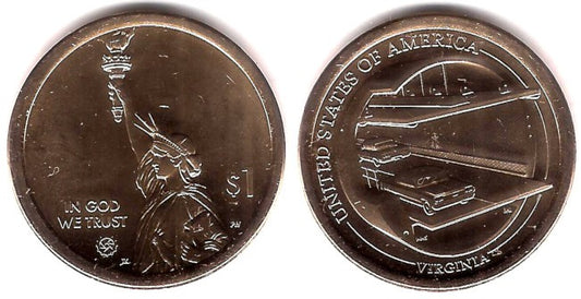 Estados Unidos de América. 2021(D). 1 Dollar (SC) Virginia
