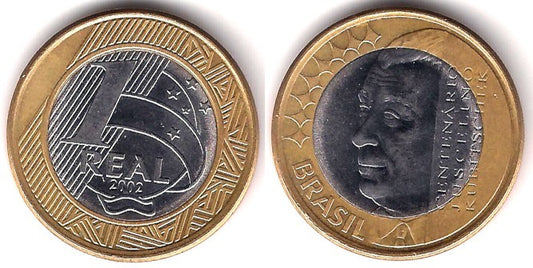 (656) Brasil. 2002. 1 Real (MBC-)