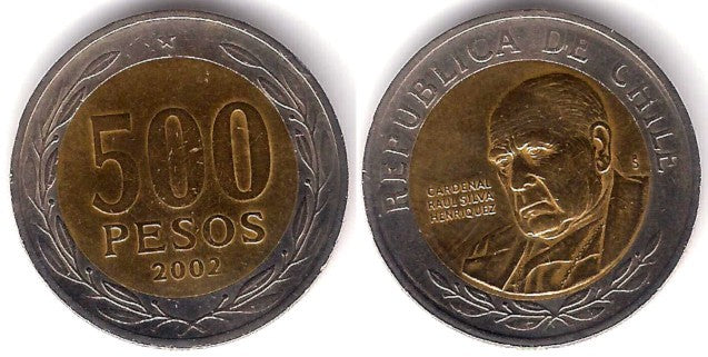 (235) Chile. 2002. 500 Pesos (MBC-)