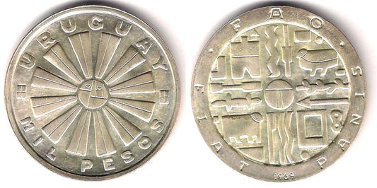 (55) Uruguay. 1969. 1000 Pesos (SC) (Plata)