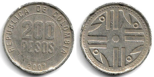 (287) Colombia. 2007. 200 Pesos (BC)