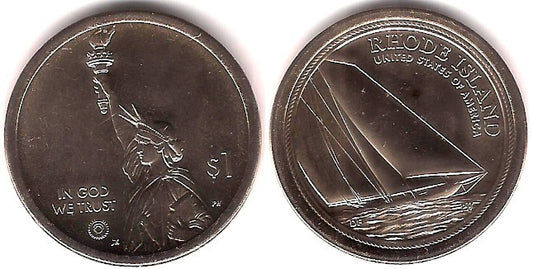 Estados Unidos de América. 2022(P). 1 Dollar (SC) Rhode Island