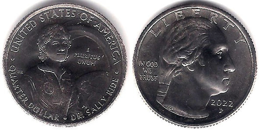 Estados Unidos de América. 2022(P). Quarter Dollar (SC) Sally Ride