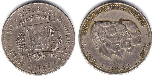 (62.2) República Dominicana. 1968. ½ Peso (MBC)