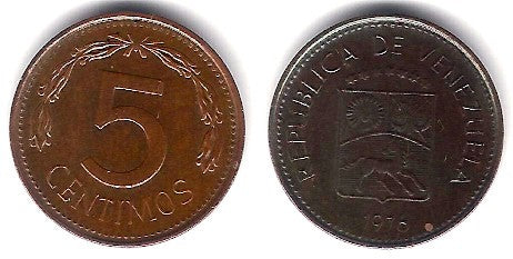 (Y49) Venezuela. 1976. 5 Céntimos (MBC)