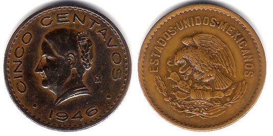(424) Estados Unidos Mexicanos. 1946. 5 Centavos (MBC)