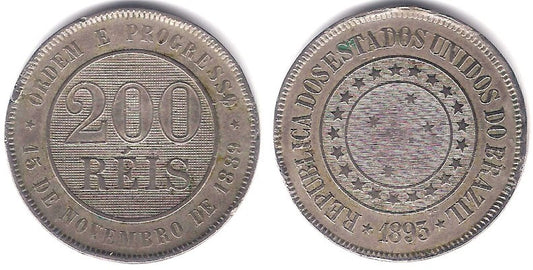 (493) Brasil. 1893. 200 Reis (BC+)