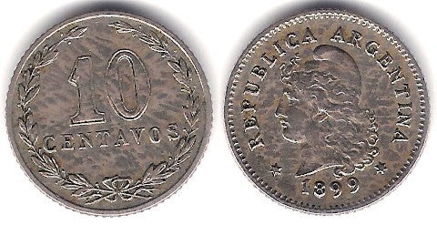(35) Argentina. 1899. 10 Centavos (MBC)