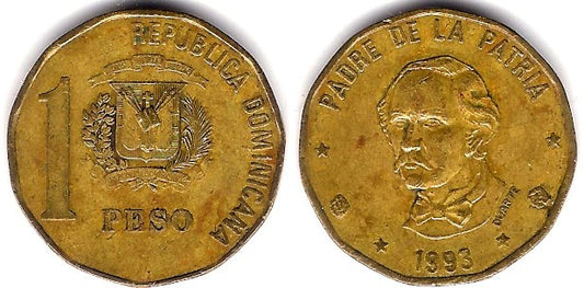(80) República Dominicana. 1993. 1 Peso (BC)