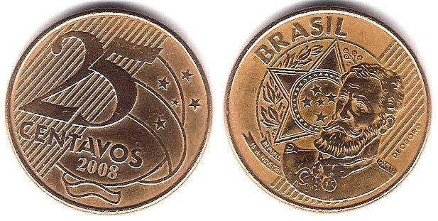 (650) Brasil. 2008. 25 Centavos (MBC)