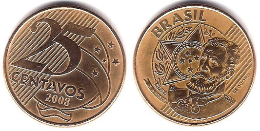 (650) Brasil. 2008. 25 Centavos (MBC)