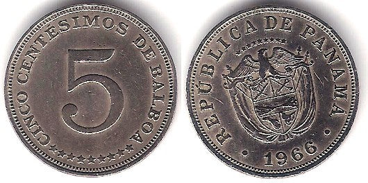 (23.2) Panamá. 1966. 5 Centesimos (MBC)