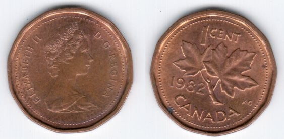 (132) Canadá. 1982. 1 Cent (MBC)