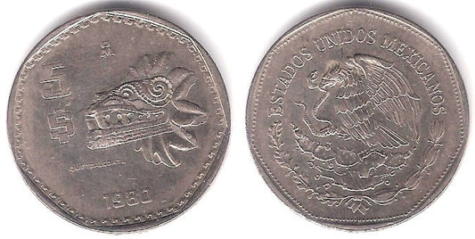 (485) Estados Unidos Mexicanos. 1980. 5 Pesos (MBC)