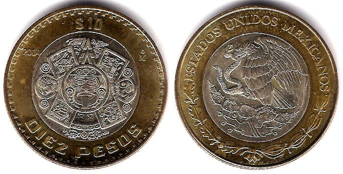 (616) Estados Unidos Mexicanos. 2004. 10 Pesos (SC)