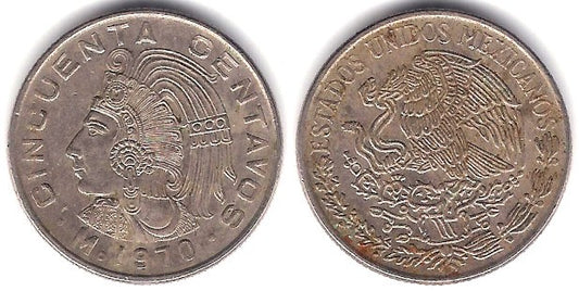 (452) Estados Unidos Mexicanos. 1970. 50 Centavos (MBC)