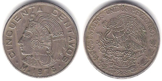 (452) Estados Unidos Mexicanos. 1975. 50 Centavos (MBC)
