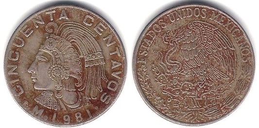 (452) Estados Unidos Mexicanos. 1981. 50 Centavos (MBC-)