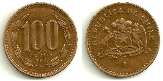 (226.2) Chile. 1992. 100 Pesos (MBC)
