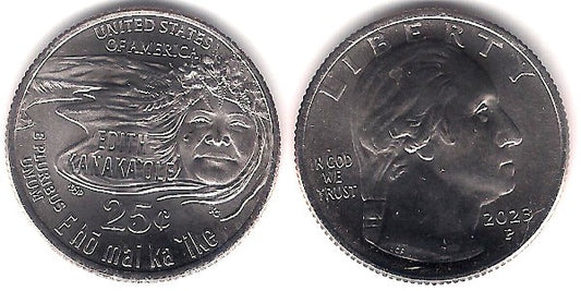 Estados Unidos de América. 2023(P). Quarter Dollar (SC) Edith Kanak'ole
